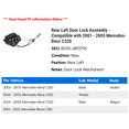 thumbnail image 2 of Rear Left Door Lock Assembly - Compatible with 2001 - 2005 Mercedes-Benz C320 2002 2003 2004, 2 of 2
