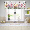 thumbnail image 5 of Valances for Windows Watercolor Pastoral Tulips Butterfly Rod Pocket Short Curtain for Bathroom Living Room Bedroom Spring Colorful Flower 1 Panel 54x18in, 5 of 9