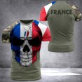 thumbnail image 2 of t-shirt à Imprimé Drapeau Français 3d, Procédé flexible, Style de Rue, Manches Courtes, Haut pour Homme, 2 of 5