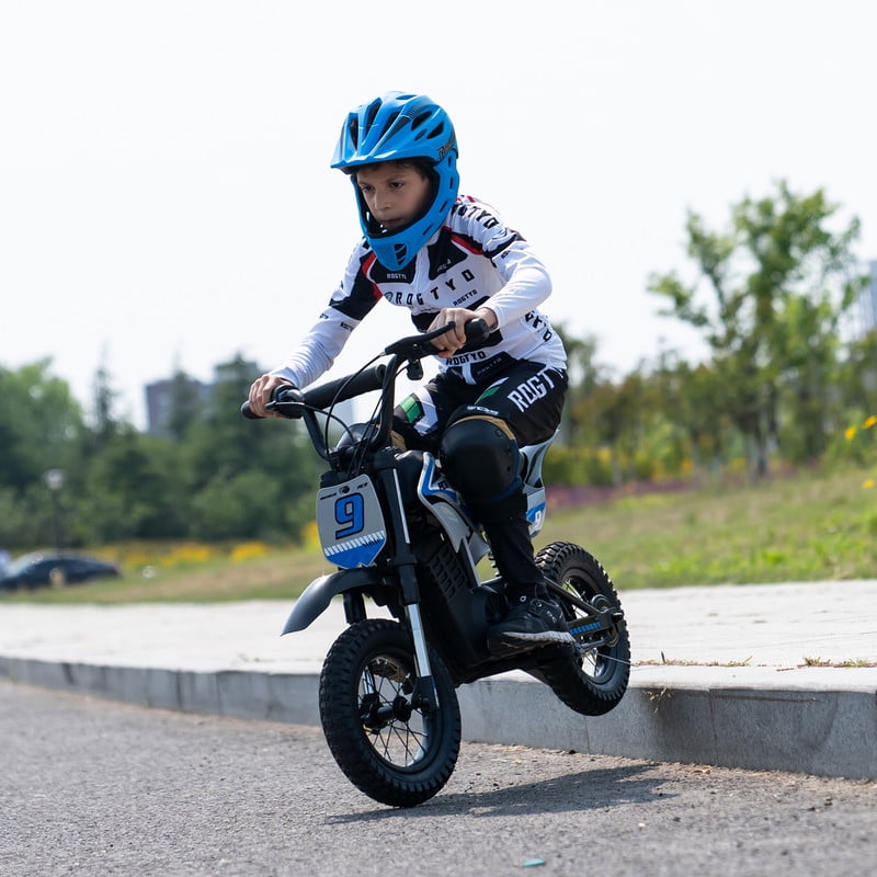 RCB R9XPro 36V Electric Dirt Bike for Kids,350W Electric Motorcycle,3 Speeds up to 15.5mph,10-mile Range,Ages 5+, Blue