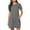 Gray, variant on WIZUTIZ Sundresses for Women Stylish Loose Fit High Rise Classic with Pockets Solid Vacation Dress Short Sleeve Round Neck Peplum Dress for Lady Mini Dress Wrinkle-Free Dress Gray