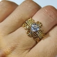 thumbnail image 5 of Crown Matching Rings Couple Rings 1CT CZ Yellow Gold Plated Wedding Ring Sets Female Ring, 5 of 7