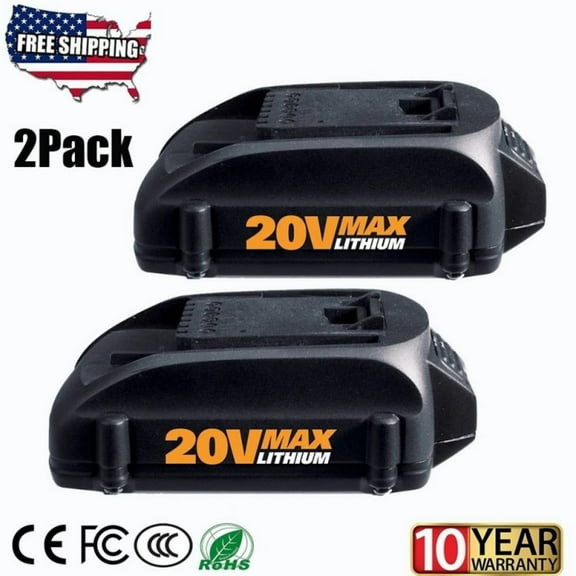 2Pack 4.0Ah 20V Battery Replacement for Worx 20V Battery Compatible with WA3525 WA3520 WA3575 WG151s WG155s WG251s WG255s WG540s WG545s WG891
