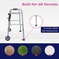 thumbnail image 2 of Andador plegable Dr. Aid Premium de 2 botones con ruedas, con ruedas delanteras rodantes, ligero para personas mayores, estructura de aluminio resistente, altura ajustable, soporta hasta 181 kg, color, 2 of 5