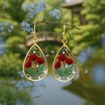 thumbnail image 2 of Pressed Flowers Dangle Earrings, Personalized Handmade Jewelry, Real Pressed Flower Earrings Unique Resin Drop Dangle Earrings for Woman,Gifts for Christmas, Mother's Day, Valentine's Day, Birthday, 2 of 7