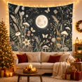 thumbnail image 3 of Luminous Moon With Mushrooms and Butterflies in a Starlit Scene, Dreamy Fantasy for Nature Lovers, Whimsical Botanical Wall Art, Birthday Gift, Tapestry Wall Hanging for Bedroom and Living Room, 3 of 7