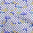 thumbnail image 1 of oneOone Georgette Viscose Medium Blue Fabric Check & Toucan Craft Projects Decor Fabric Printed By The Yard 42 Inch Wide, 1 of 4