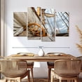 thumbnail image 3 of Elephant Stock Ship Wheel And Deck Wall Art - Horizontal Multi Panel Canvas - Living Room Wall Decor - Nautical Multi Panel - Brown And Beige Decor - 68" x 42", 3 of 8
