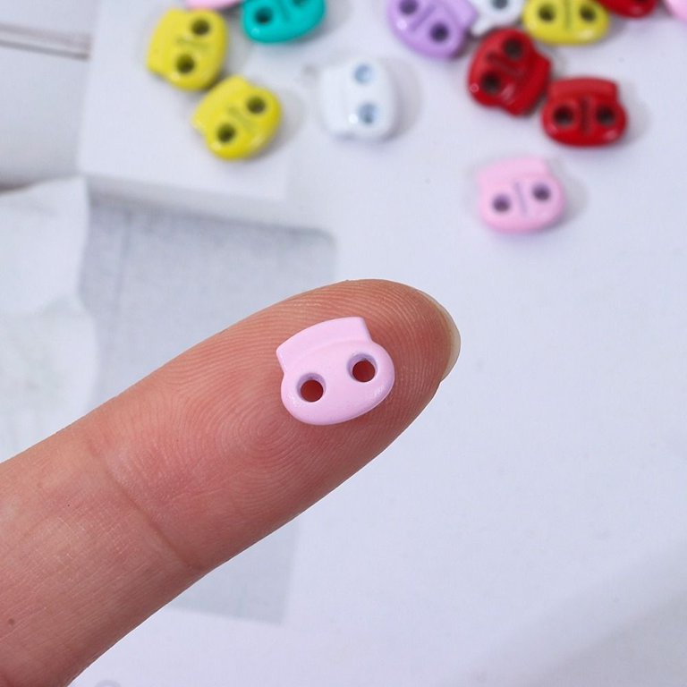 50pcs Newest Coat Accessories Handmade Metal Mini Horn Button Dolls Clothes  Sewing Ultra-small Buttons DIY Making Buckles PINK 