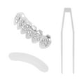 thumbnail image 3 of Unique Bargains 1 Set Fake Teeth Grills Fashion Poker Diamond Chart for Hip Hop Gift Silver Tone, 3 of 6