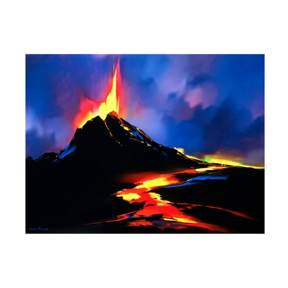 Canvas Wall Art - Thomas Leung 'Fire River' Wall Art for Living Room, Bedroom, or Office Décor by Trademark Fine Art - 19 x 14 Inches