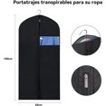 thumbnail image 4 of Portatrajes Para Traje de Caballero Bolsas colgantes para guardar y viajar Bolsa de traje, camisa de vestir, abrigo y funda de vestido con ventana y cierre, 4 of 4