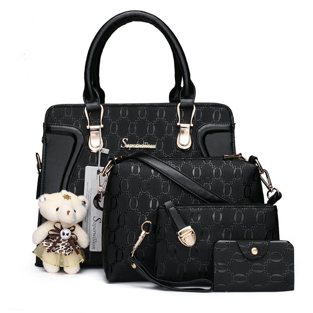 Set de bolsos a la moda, bolso de hombro Soperwillton Tote, 4 piezas