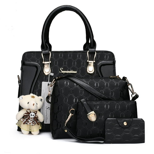 Set de bolsos a la moda, bolso de hombro Soperwillton Tote, 4 piezas
