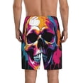 thumbnail image 4 of Lsque Colorful Skull Mens Sleep Pajama Shorts,Short Pajama Pants, Cotton Ultra-Soft Knit-4X-Large, 4 of 9