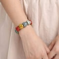 thumbnail image 5 of Nvzi Bracelet Colorful Ceramic Handmade Simple Ethnic Style Variety of Shapes Elastic Hand Chain for Women Girls (Heart type), 5 of 5