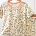thumbnail image 3 of Xudanell Bamboo Viscose Toddler Animal Pajamas Girls Cool Short Summer 12M-8Y Snug fit Pjs Set 2pcs (4-5 Years,Red), 3 of 3