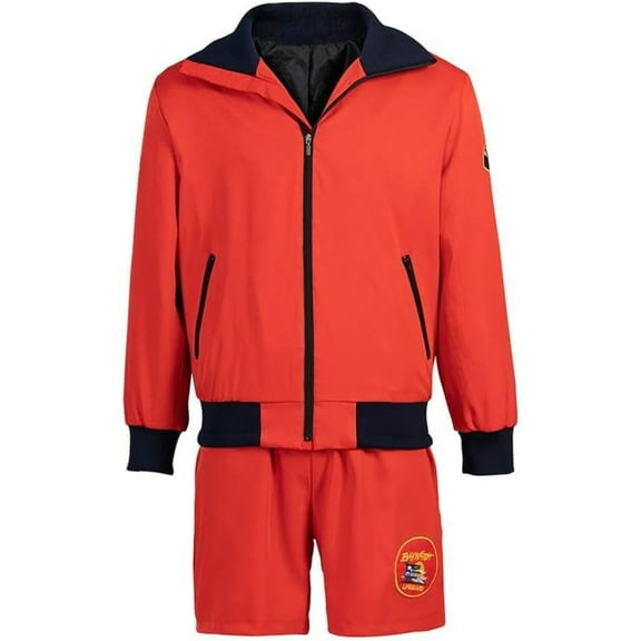 David Hasselhoff Vintage Red Pam and Tommy Jacket & Shorts Set - Retro Two-Piece Outfit for Men