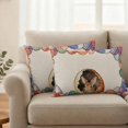 thumbnail image 2 of Easter Bunny Pillow Covers 2 Pack Rabbit Colorful Eggs Retro Linen Pillowcase Waterproof Outdoor Throw Pillow Cover for Patio Balcony Rectangular Cushion 20”x12”, 2 of 9