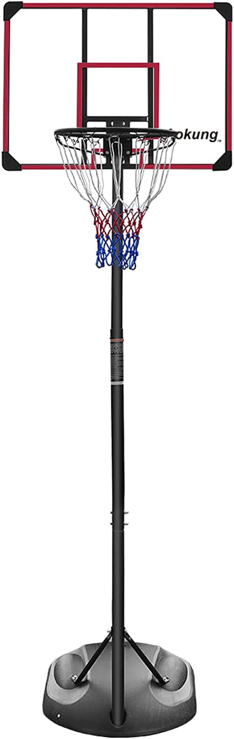 Adjustable Portable Basketball Hoop System 7.5ft - 9.2ft with 32 Inch Backboard and Wheels for Indoor Outdoor Play