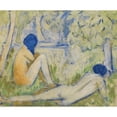 thumbnail image 3 of Otto Mueller 23x20 Black Modern Framed Museum Art Print Titled - Two Girls on the Forest Meadow (1910), 3 of 5