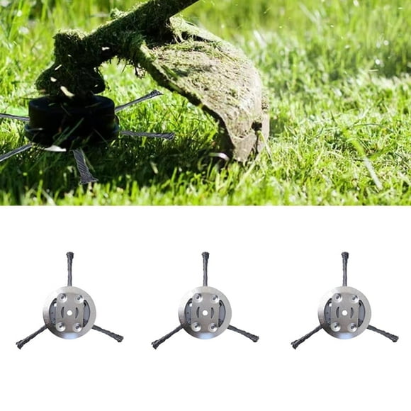 Fentaty 3 Pzas 3 Hojas de Alambre de Acero Cabezal de Cortadora de Césped, Cabezal de Cortadora de Alambre de Acero Universal de 6 Pulgadas para Desmalezador, Compatible con la Mayoría de los Cortadoras de Césped