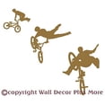 thumbnail image 3 of BMX Biker Silhouettes Vinyl Wall Stickers 23 NEW - Tan, 3 of 3