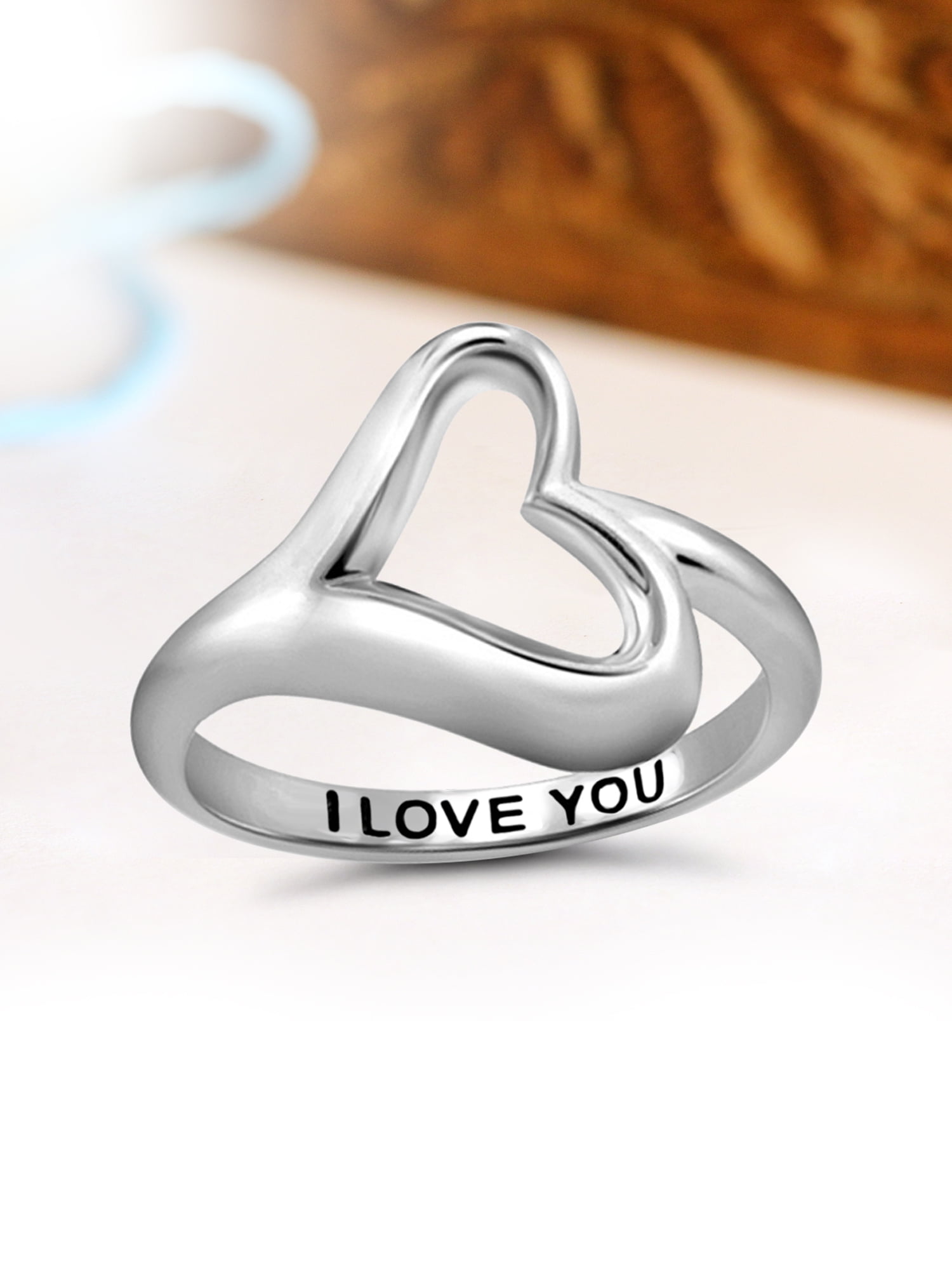 Urbana Heart Shaped Copper Plated single Adjustable Ring Reflecting I