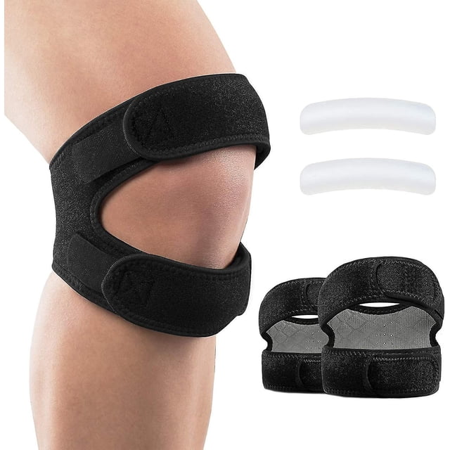 Paquete de 2 correas de soporte para el tendón rotuliano, alivio del dolor de rodilla y correa para el tendón rotuliano para hombres y mujeres