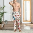 thumbnail image 6 of Lsque Watercolor Floral With Butterflies Print Men's Pajama Pants, Lounge Pant - Comfortable Home Wear,Elastic Waistband, Stylish Design-Large, 6 of 9