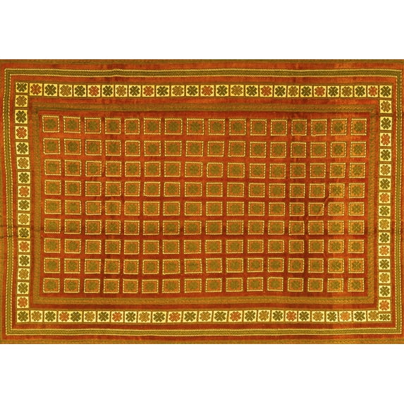 Ahgly Company Indoor Rectangle Southwestern Yellow Country Area Rugs, 8' x 10'