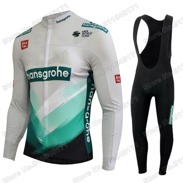 FALL/WINTER Men's Boraful Hansgrohe 2021 Pro team Cycling jersey Wear Strap Suit Set Ropa with Gel Pad MTB Bicycle