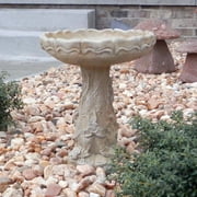 Athena Garden Cast Stone Rose Bird Bath