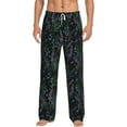 thumbnail image 2 of Goofa Lavender Flowers Printed Soft Pajama Pants for Men, Wide Leg Comfy Casual Lounge Yoga Pants-XX-Large, 2 of 9