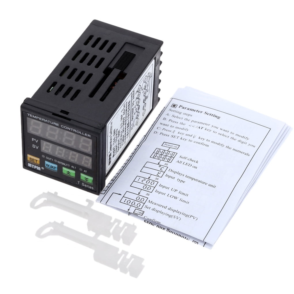 Mypin Dual Digital F/C PID Thermostat Temperature ControllerTA4-SNR+PT100 Sensor 