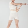 thumbnail image 6 of OSOLU Fitness Yoga Shorts High Waist Soft Spandex Riding Shorts Women's Dance Volleyball Lift Shorts Sports Soft Tummy Control Workout Athletic Gym Bottoms White M, 6 of 8