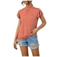 thumbnail image 2 of Njagoc3 Womens Mock Neck Short Sleeve Top - Summer Casual, Fitted Style, Breathable Fabric, Multiple Colors, Modern Outfits, 2 of 6