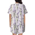 thumbnail image 3 of Lsque Lavender Flowers Women's Short-Sleeved Pajama Set - 2 Piece Soft and Lightweight Sleepwear Set-Small, 3 of 9