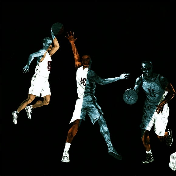 CONCORD WALLCOVERINGS Prepasted Classic Sports Wallpaper Border Featuring Basketball Players, Colors Black Red Gray White, Size 10.5 Inch by 15 Ft IN2662B