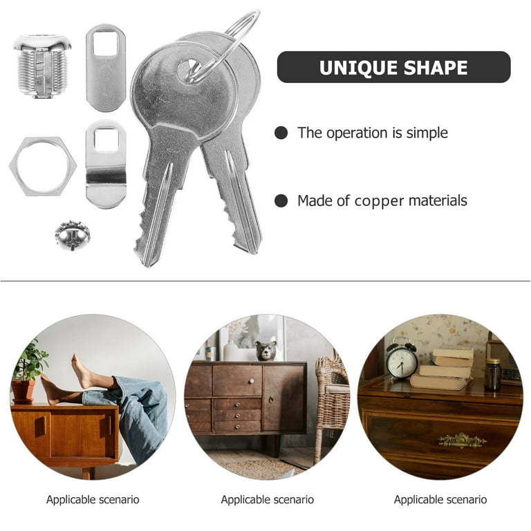 6-Pack Cabinet Cam Locks With Same Key - 1.5" Zinc Alloy Locks For Mailbox, Toolbox, RV (Keyed Alike)