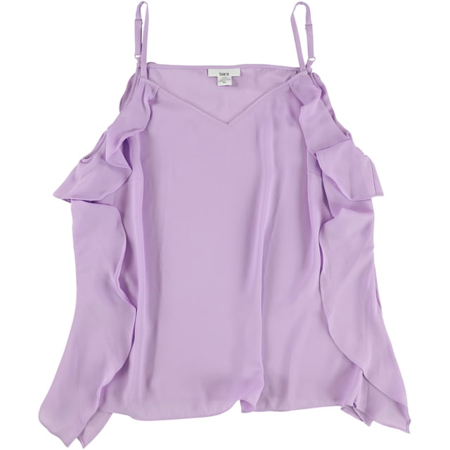 bar III Blouse à Volants pour Femmes, Violet, TTG