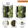thumbnail image 5 of Yayeee 2 Pack Qtip Holder Bathroom Cotton Swab Canister with Lid Clear Dispenser Set, Green Flowers, 5 of 6