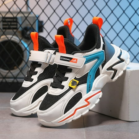 

Boys Multicolor PU Mesh Breathable Hook & Loop Fastener Shoes Sneakers