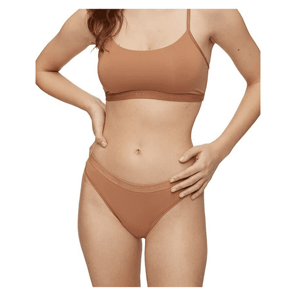 Calvin Klein Women's Plus Form to Body Unlined Bralette, Sandalwood, 3X