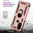 thumbnail image 4 of Dteck Case for Motorola Moto G Power (2022) 6.5-inch,Moto G Pure Heavy Duty Shockproof Rubber Dual Layer Protection Ring Holder Kickstand Hybrid PC Hard Cover,Rosegold, 4 of 5