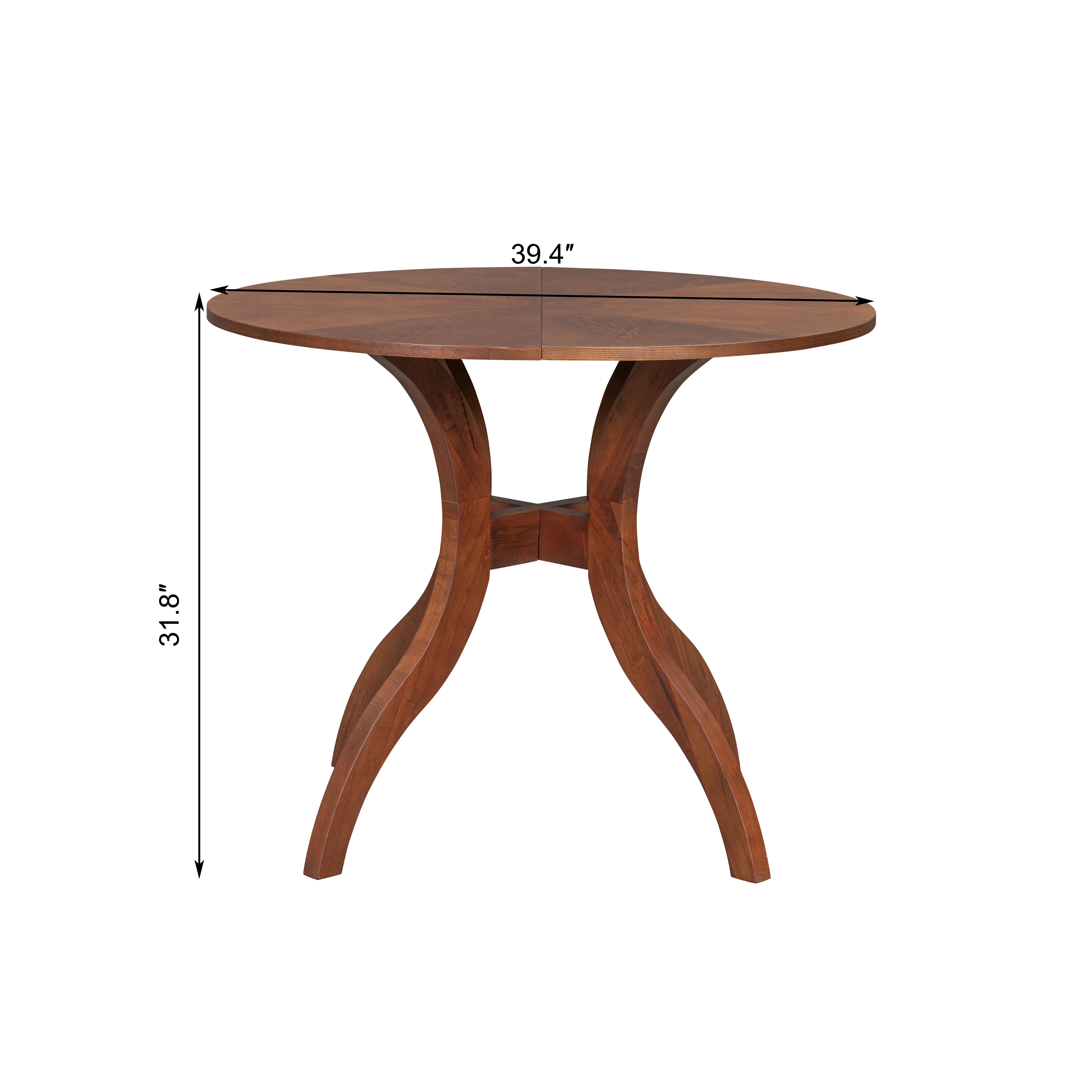 Euroco 3-Piece Dining Table Set for 2,Wooden Kitchen Table with Curved Legs & 2 Upholstered Chairs for Small Spaces, Kitchen, Living Room,Walnut+White