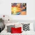 thumbnail image 5 of Sheronv Palm Trees Sunset Beach Canvas Wall Art Decor for Home Office Living Room Bedroom, Waterproof Aesthetic Poster Wall Decoration, Ideal Gift, Easy to Frame 20x16in, 5 of 6