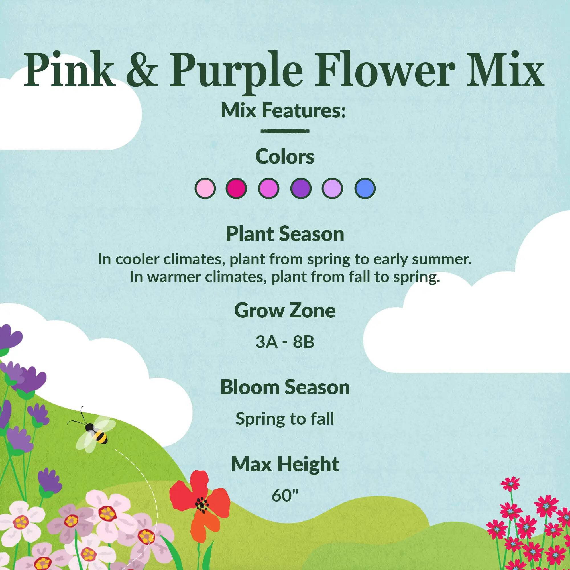 Ferry-Morse Pink And Purple Mix Bulk Flower Seeds, 1lb