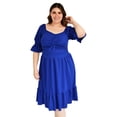 thumbnail image 1 of Vestido con nudo Roman Fashion Azul rey Talla Extra V-GR-4309-REY, 1 of 6