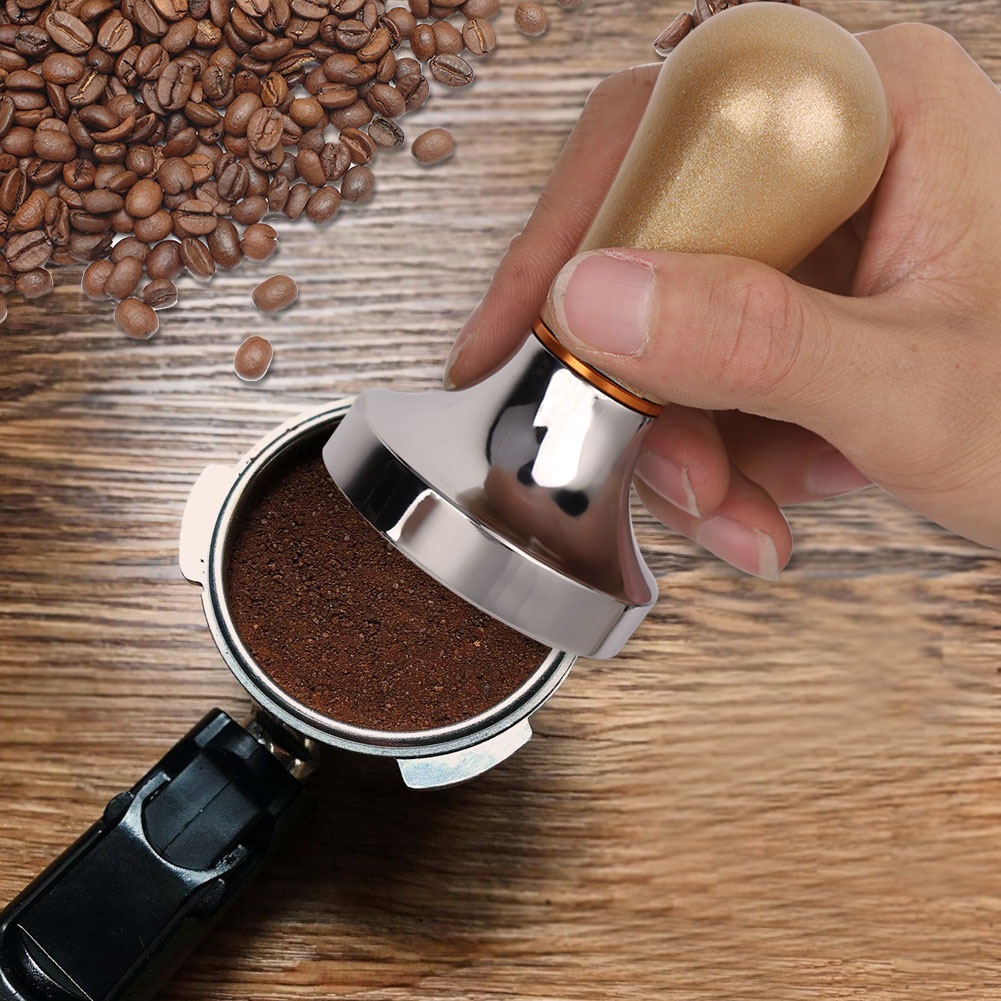 Domqga 57mm Practical Handheld Aluminum Coffee Tamper with Handle for